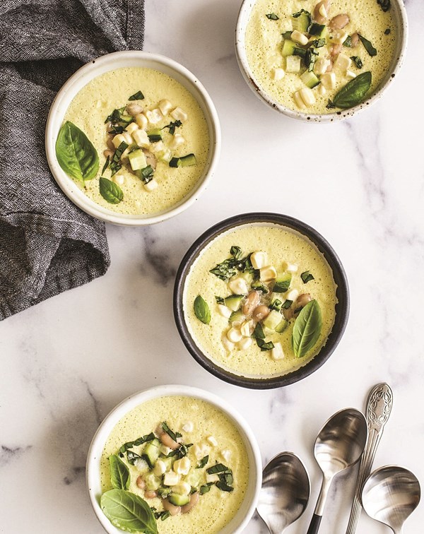 Sweet corn and pepper gazpacho