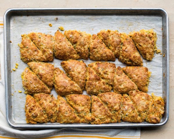 Sweet corn, cheddar & jalapeño scones