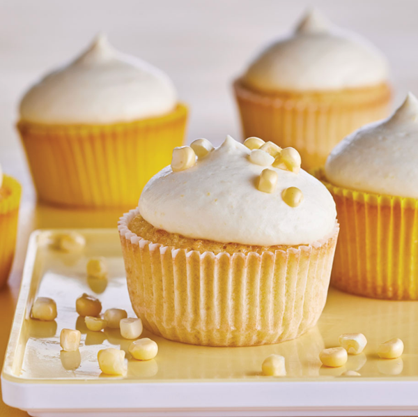 Sweet corn cupcakes with corn cream