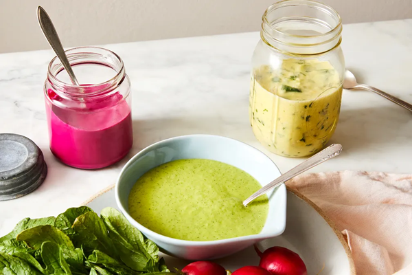 Sweet corn dressing with basil