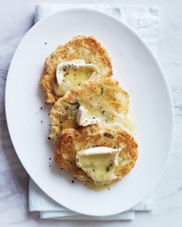 Sweet corn pancakes with Mt. Tam cheese
