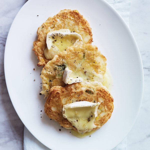 Sweet corn pancakes with Mt. Tam cheese [Stuart Brioza]