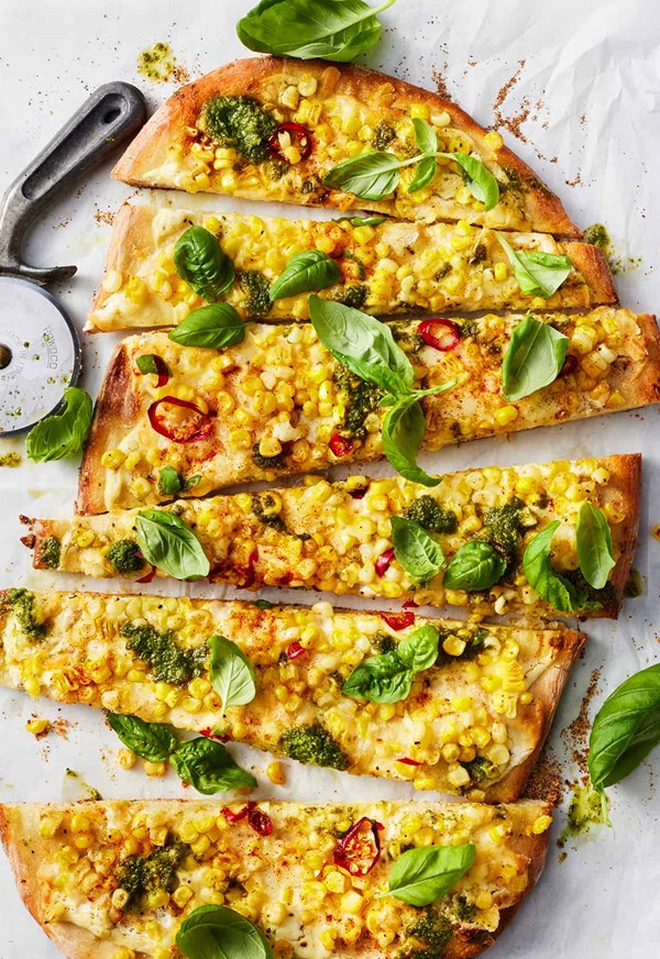 Sweet corn pizza
