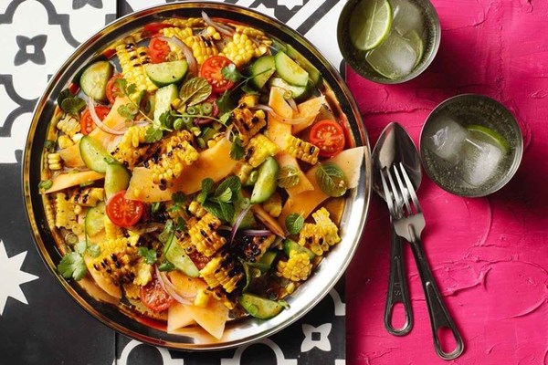 Sweet corn salad with sweet & sour vinaigrette [Jessi Singh]