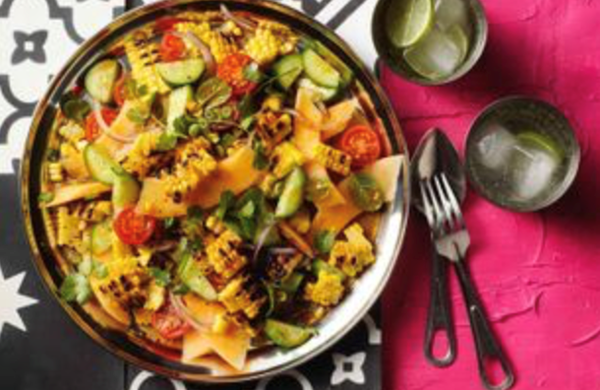 Sweet corn salad with sweet and sour vinaigrette