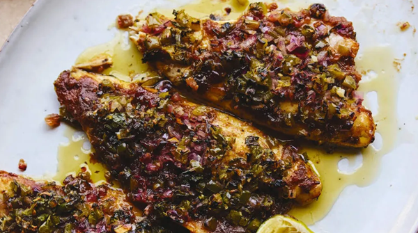Sweet date and sour tamarind sea bass