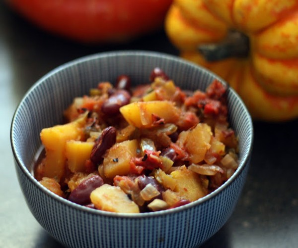 Sweet dumpling & delicata squash chili