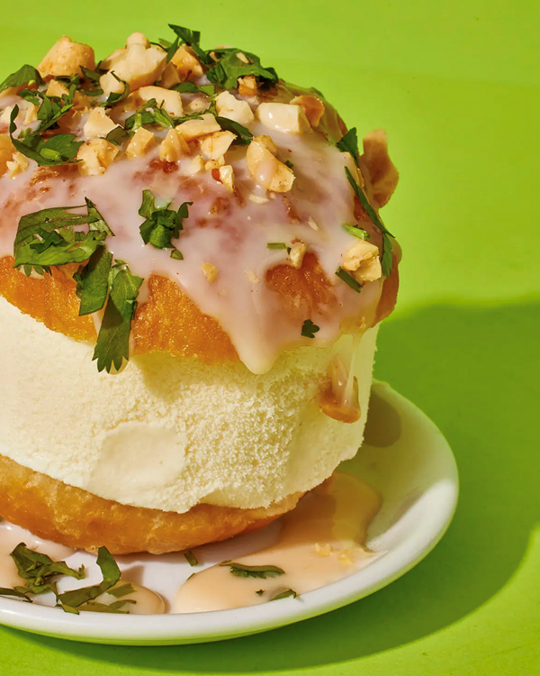 Sweet fried milk buns with ice cream, peanuts, and cilantro [Danielle Spencer]