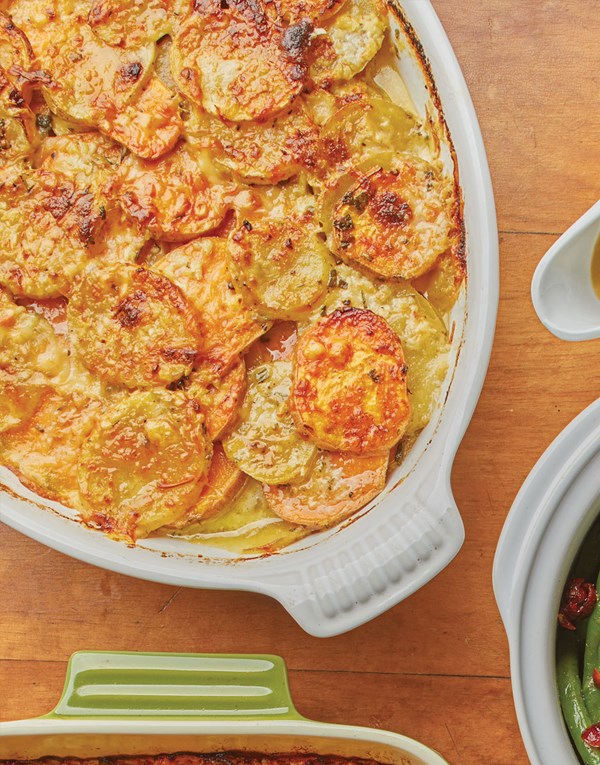 Sweet golden potatoes gratin
