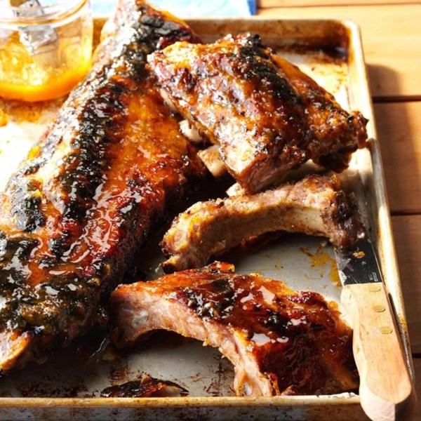 Sweet horseradish glazed ribs