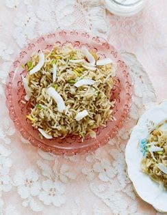 Sweet jaggery rice with cloves and cardamom