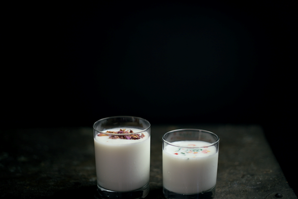 Sweet lassi with rose water