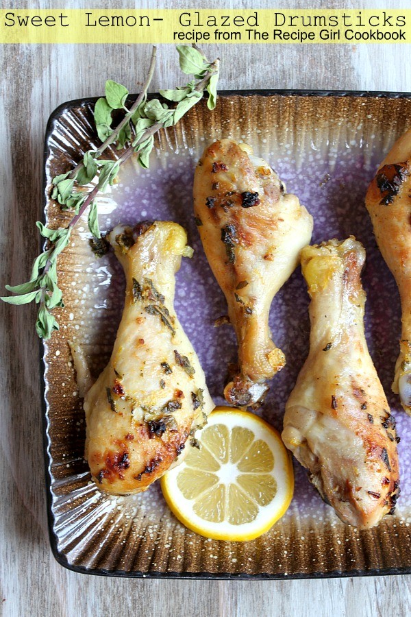 Sweet lemon-glazed drumsticks