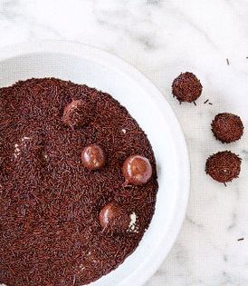 Sweet milk and chocolate fudge (Brigadeiro)