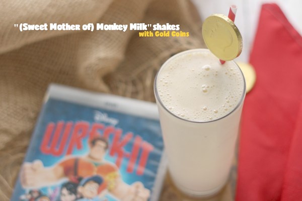"(Sweet mother of) monkey milk"shakes w/gold coins aka banana milkshakes
