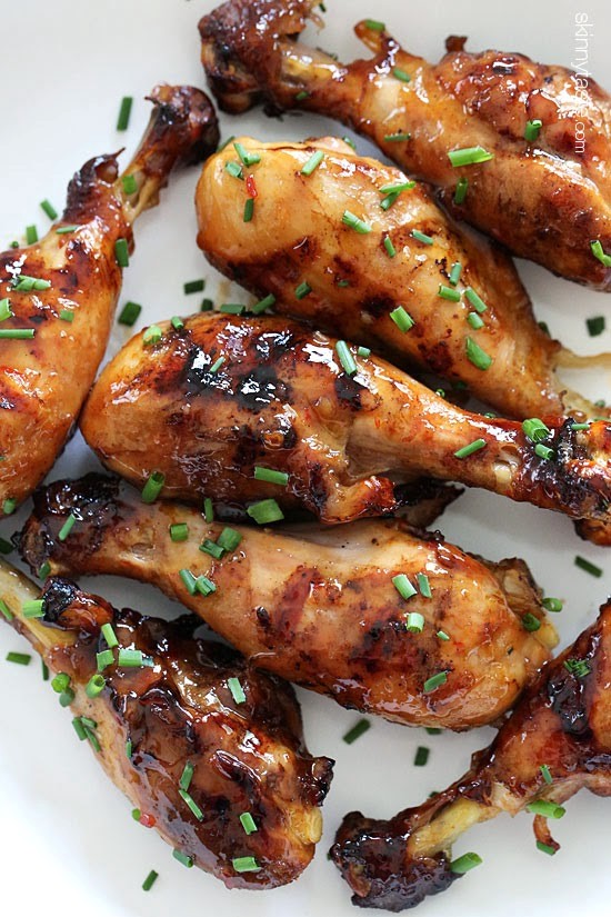 Sweet 'n spicy Asian glazed grilled drumsticks