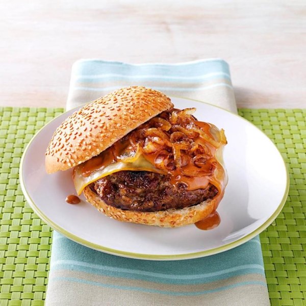 Sweet onion BBQ burgers