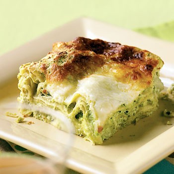 Sweet pea and artichoke lasagna