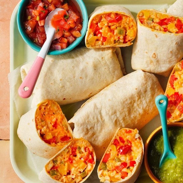 Sweet pepper burritos