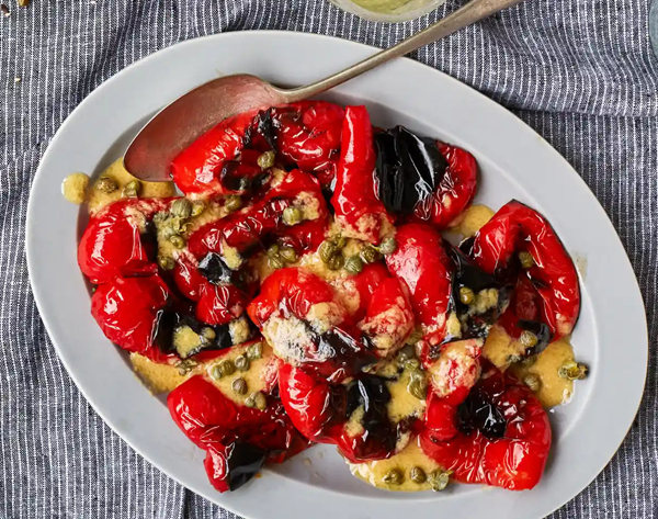 Sweet peppers with miso bagna cauda