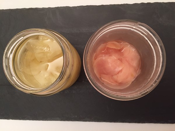 Sweet pickled ginger (Shaga amazupzuke or gari)