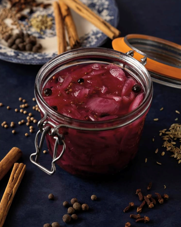 Sweet pickled red onions