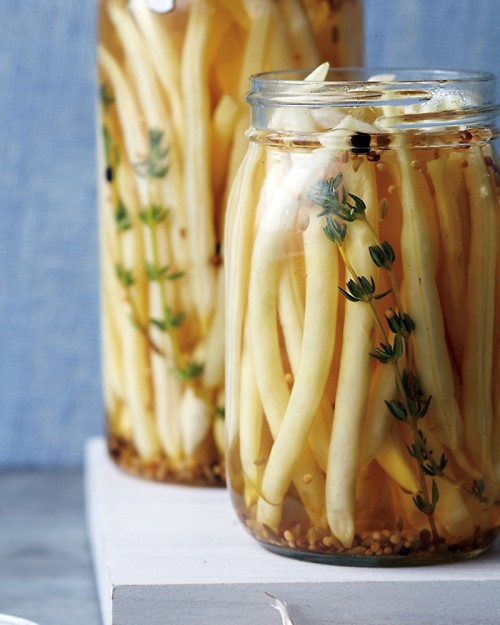 Sweet pickled wax beans