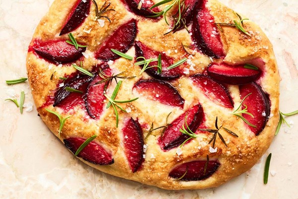 Sweet plum focaccia