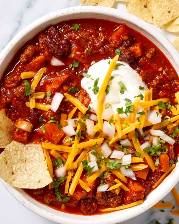 Sweet potato & beef chili