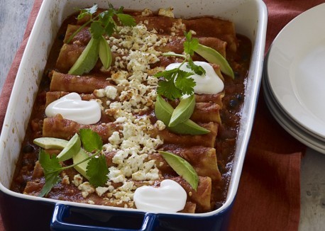 Sweet potato & black bean enchiladas