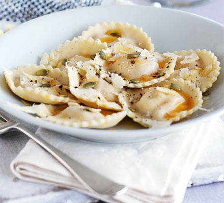 Sweet potato & goat's cheese ravioli