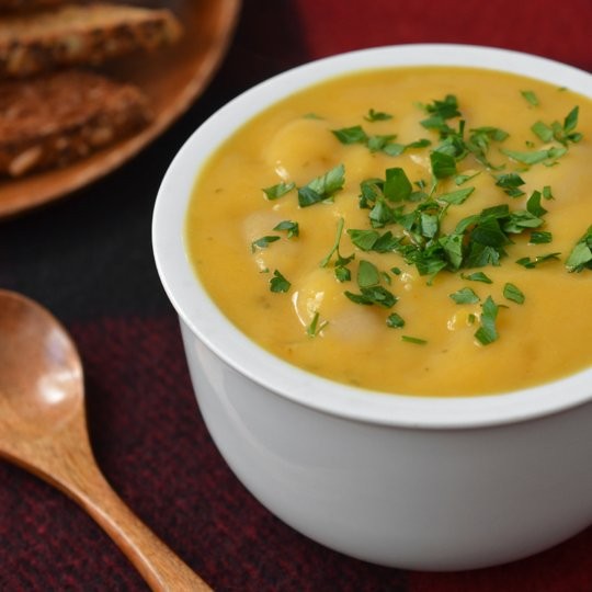 Sweet potato & lima bean soup