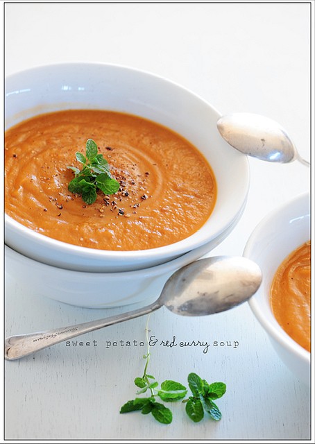 Sweet potato & red curry soup