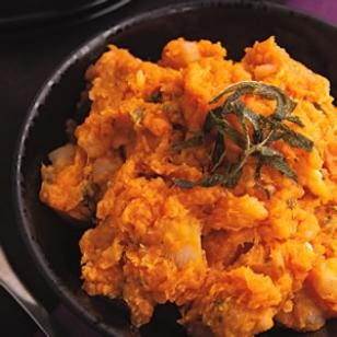 Sweet potato & turnip mash with sage butter