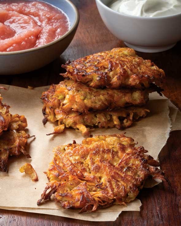 Sweet potato and apple latkes