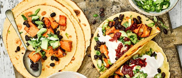 Sweet potato and black bean tacos