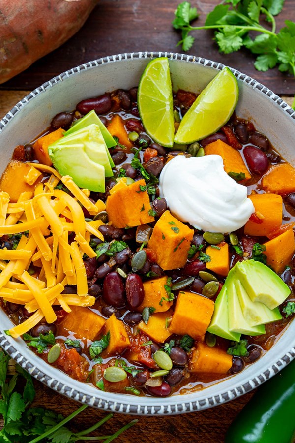 Sweet potato and black bean chili