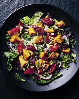 Sweet potato and blood orange salad with mustard vinaigrette