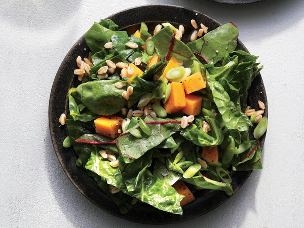 Sweet potato and chard salad