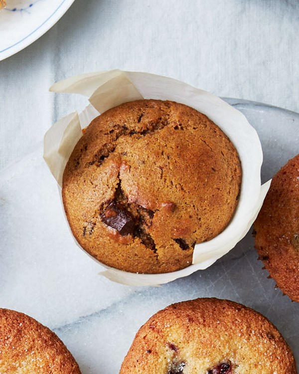 Sweet-potato-and chocolate-chunk muffins