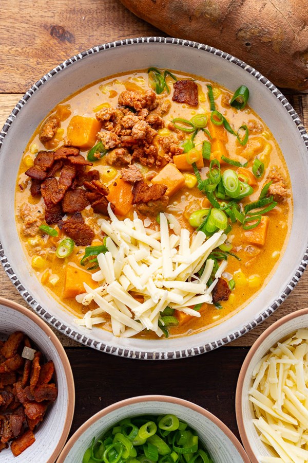 Sweet potato and chorizo chowder