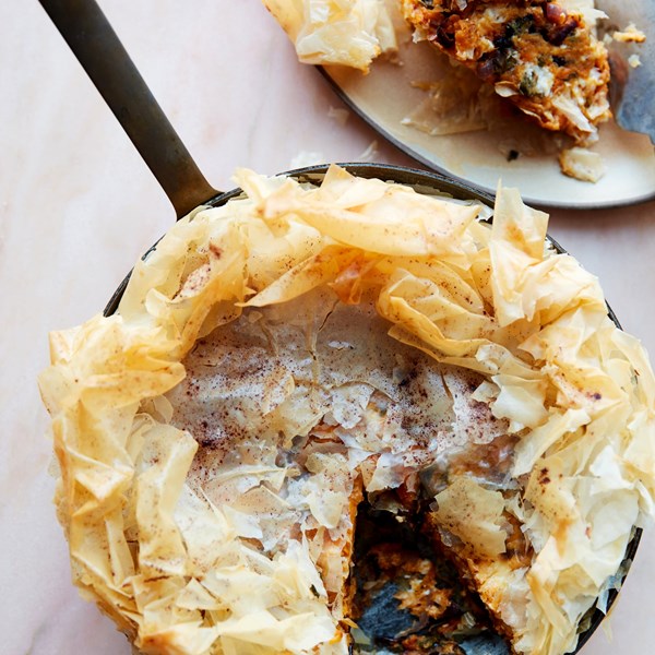 Sweet potato and feta pastillla