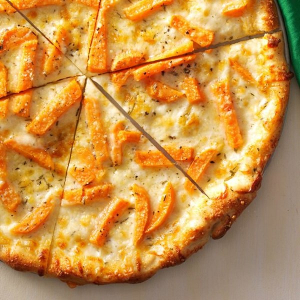 Sweet potato and Fontina pizza