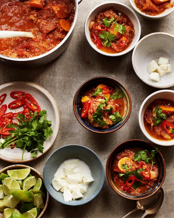 Sweet potato and ginger stew with quinoa