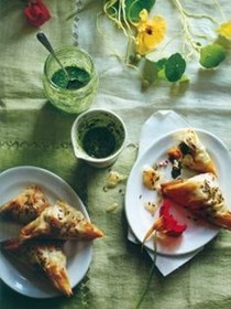 Sweet potato and goat's cheese samosas