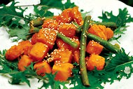 Sweet potato and green bean salad