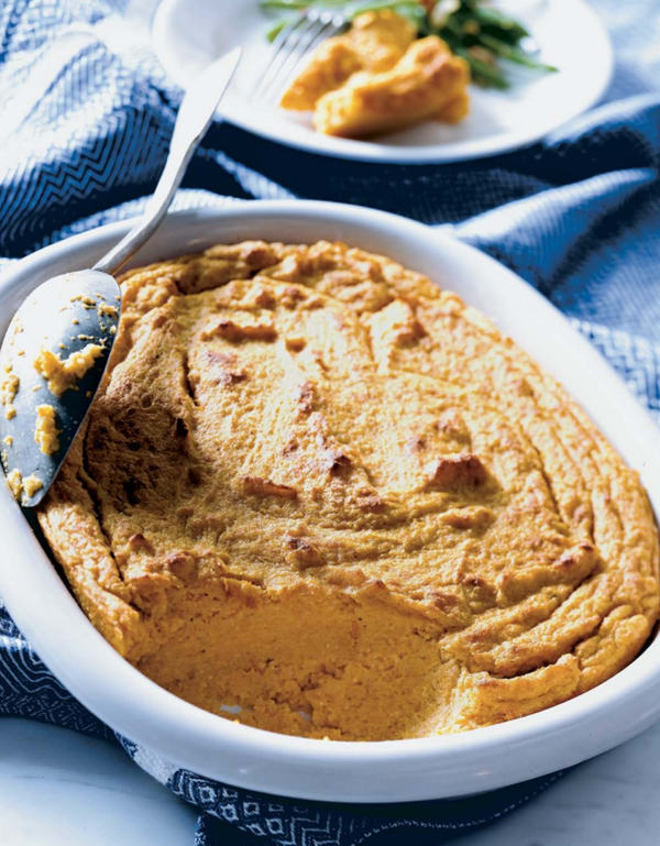 Sweet potato and grits spoon bread