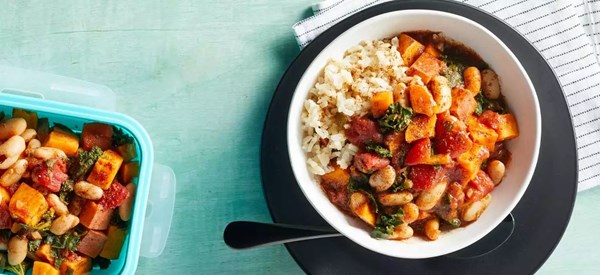 Sweet potato and kale chili
