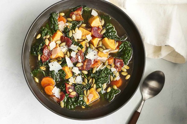 Sweet potato and kale soup