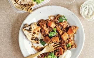 Sweet potato and lentil curry